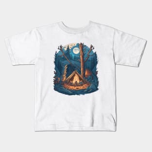 Night Camp in The Forest Kids T-Shirt